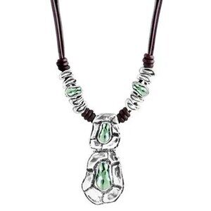 UNO DE 50 Confessions Swarovski Crystal Pendant Leather Necklace BOHO NEW